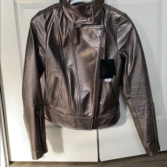 Aritzia Mackage Kenya Metallic Leather Jacket - Picture 1 of 6